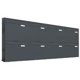AL Briefkastensysteme 8 Fächer Premium Durchwurf Briefkasten A4 in RAL 7016 Anthrazit Grau, Post A4, robust, wetterfest, Artikelnummer: 331P8DZ4P7016