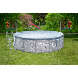 Summer Waves Elite Frame Pool Steinoptik Grau Ø 427 cm