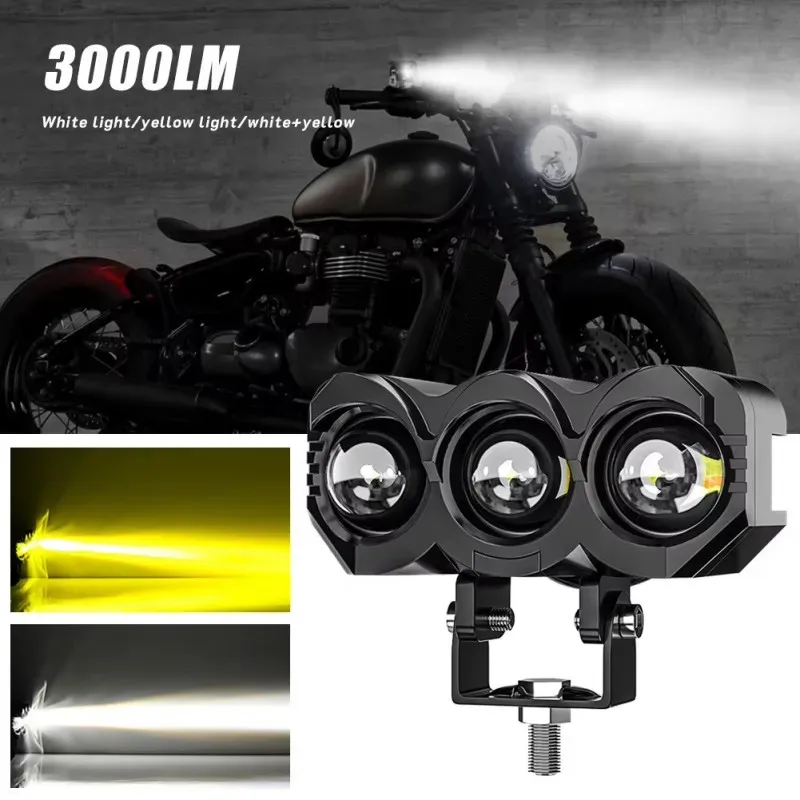 Universeller 30W LED-Halogen-Scheinwerfer / Arbeitslampe, Abblend-/Fernlicht, weiß + gelb, 9–60 V, für Jeep, Offroad-Fahrzeuge u