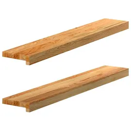 vidaXL Fensterbänke 2 Stk. Hellbraun 90x15x2 cm Massivholz Eiche