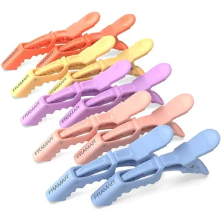 FRAMAR Pastel Alligator Haarklammern – Haarklammer Damen, Haarclips, Haarspangen, Haarschmuck, Abteilklammern Friseur, Klammern Haare, Friseurbedarf – 10 Stück