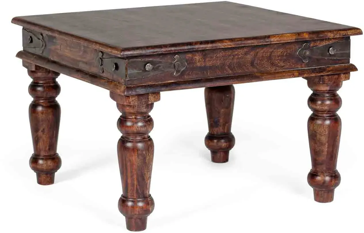 Couchtisch Jaipur aus Akazienholz, klassisches Design, braun, 60x60 cm, robust und pflegeleicht
