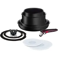 Ingenio IH L3889992 Kochgeschirr-Set, Schwarz, Unlimited Tefal – Tious Herd + Induktion, 9-teilig