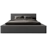 FEDVE Polsterbett Mendocino aus Bouclé-Stoff 160x200 cm, Graphit - Dunkelgrau