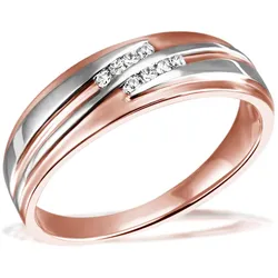 Diamantring GOLDMAID Gr. 17, bunt (bicolor), Fingerringe, Damen, 17, Rotgold 375