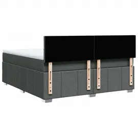 vidaXL Boxspringbett 180 x 200 cm Dunkelgrau