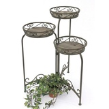 DanDiBo Ambiente DanDiBo Blumentreppe Metall Rund 72 cm Blumenständer mit 3 Körbe 11136 Blumenständer Blumensäule Pflanzenständer Holzablage