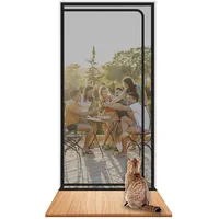 SHRRL katzengitter balkontür 120cmx220cm, Verdickte Katzenschutzgitter fliegengitter Wohnzimmer, Schlafzimmer, Küche, Terrasse, Hund Katze Kratzfester Gittertür mit Reißverschluss