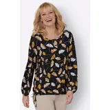 Witt Weiden Langarmshirt in schwarz-ocker-bedruckt | Gr.: 38