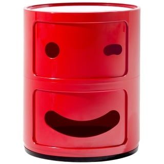 Kartell Componibili Container zwinkernd, Kunststoff, Rot, 32 x 32 x 40 cm