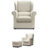 Loungesessel Cocktailsessel Relaxsessel Lehn Polster Sessel + Hocker Clubsessel