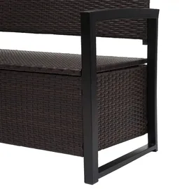 Mendler HWC-F39 2er Sitzbank 120 x 60 x 45 cm Braun/Grün
