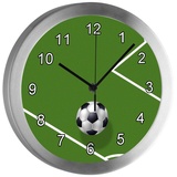 CreaDesign Funkwanduhr Funkuhr, Kinder Wanduhr, Kinderuhr, Kinderzimmer Fußball (geräuscharmes Uhrwerk) grün