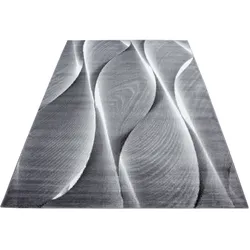 Wunderschöne Teppich modern Designer Wohnzimmer Wellen muster Schwarz