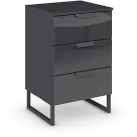 Rauch Modern by Aditio Nachttisch, Nachtkommode Schlafzimmermöbel, Nachttisch, 3 Schubladen mit Softclose-Funktion