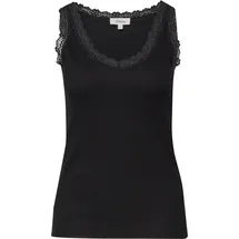 s.Oliver Geripptes Tanktop mit Spitze - schwarz - 36