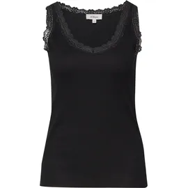 s.Oliver Geripptes Tanktop mit Spitze - schwarz - 36