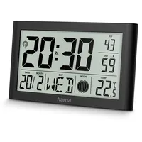 Hama Wanduhr digital (DCF Funkuhr mit Thermometer, Uhr mit