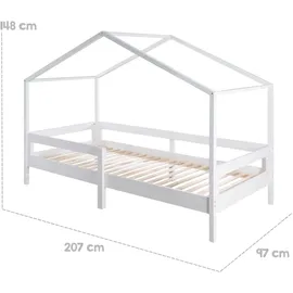 roba Hausbett 90 x 200 cm Holz massiv weiß