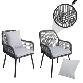 Proregal Gartenstuhl Aluminium grau 2er Set