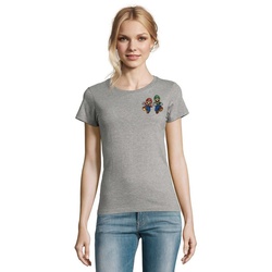 Blondie & Brownie T-Shirt Damen Mario Luigi Nintendo Spielekonsole Spiele grau