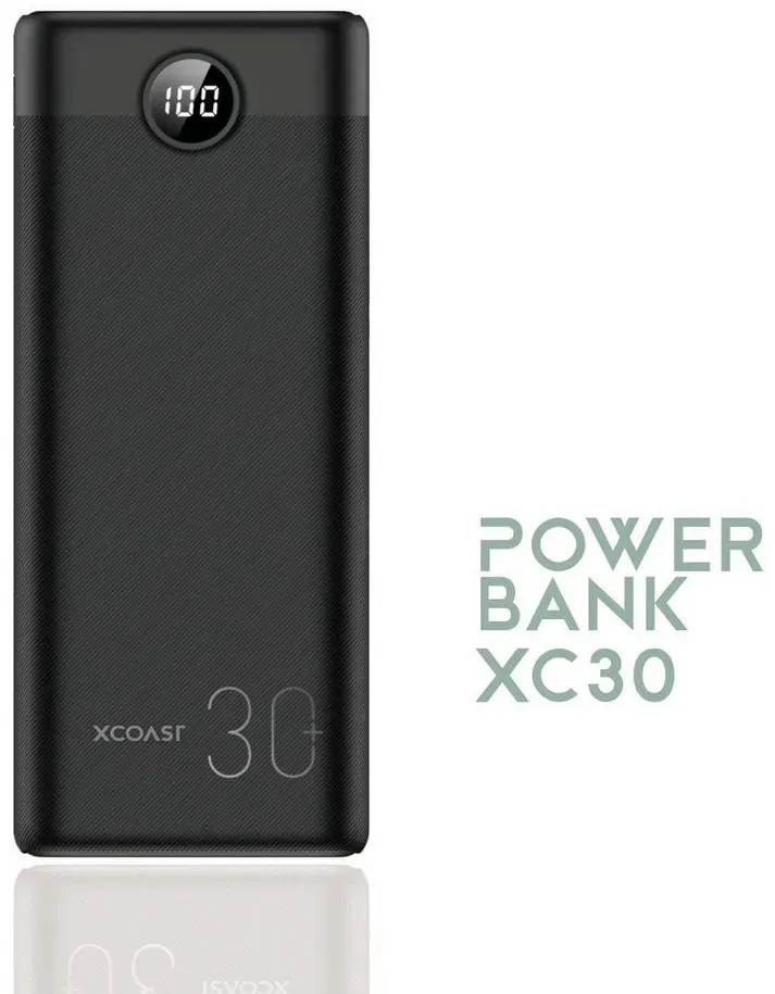 XCOAST XC30 30.000mAh Powerbank XC30 22,5W, externer Smartphone Akku, Ladegerät 30000 mAh (1 St), Quick Charge, Power Delivery, 2xUSB A, 1x USB C, Batterie schwarz
