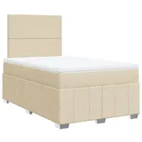 vidaXL Boxspringbett mit Matratze Creme 120x190 cm Stoff