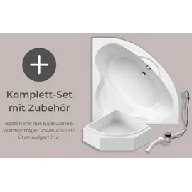 Schulte Coralia Eckbadewanne 140 x 140 cm (inkl. Wannenträger und Ablauf)
