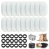 60 Stück Katzenbrunnen Filter, Katzenwasserbrunnenfilter 30 Kohlefilter + 30 Schaumfilter für Katzen Hunde Edelstahl Trinkbrunnen
