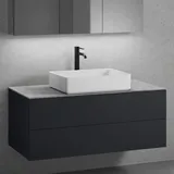 neoro n50 Unterschrank B: 120 cm mit 2 Auszügen, Waschtisch B: 58 cm weiß matt, B: 120.5 BN0065WM+BN0424BM+BN0404C3