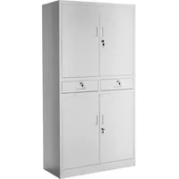 Tectake tectake® Aktenschrank, aus pulverbeschichtetem Stahl, 3 höhenverstellbare Einlegeböden, 180 x 80 x 40 cm
