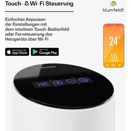 Blumfeldt SmartFlow Tower Infrarotheizstrahler 700W 360° Wärmeabgabe WLAN-Steuerung