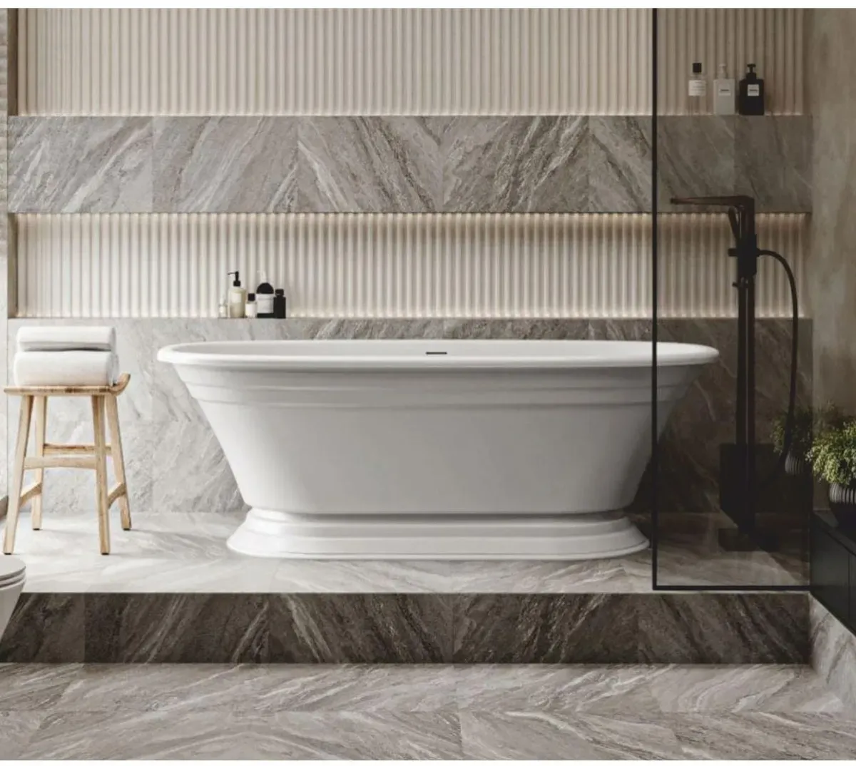 Casa Padrino Freistehende Luxus Art Deco Badewanne Hochglanz Weiß 175 cm