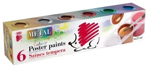 ICO Igel: Metallische Tempera im Tiegel – 6er-Set