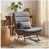 Homcom Schaukelsessel mit Lendenkissen Polyester 72 x 102 x 92 cm Hellgrau