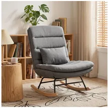 Homcom Schaukelsessel mit Lendenkissen Polyester 72 x 102 x 92 cm Hellgrau