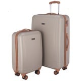 HAUPTSTADTKOFFER Wannsee - 2er Trolley-Set Rollkoffer Reisekoffer, TSA, S und L Koffer-Set, 77 cm, 132 L, Champagner