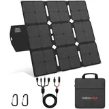 SOKIOVOLA Tragbares, faltbares Solarpanel, 120 W, IP68 wasserdicht, faltbares Solarmodul-Set, MC-4-Anschlüsse, hocheffiziente Ladeplatten, für Zuhause, Outdoor, Camping, Wohnmobil, Wandern