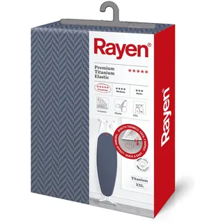 Rayen | Universal Bügelbrettbezug | Elastischer Bügelbrettbezug | 4 Schichten: Schaumstoff, 100% Baumwollgewebe, Titanium-Qualität | Premium XXL Serie | Maße: 150 x 55 cm | Dunkelblau