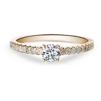 Adam & Eve Verlobungsring Brillantring 585/- Gold, Weißgold, Rotgold 0,25 / 0,32 ct. / 0,42 ct. (mit 17 Diamanten, AES05), inklusive Ringbox & Echtheitszertifikat - Gravur möglich rot 54