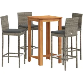 vidaXL Gartenbar-Set 5-tlg. Grau