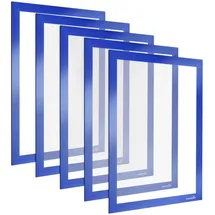 POPPSTAR Magnetrahmen A4 selbstklebend mit Magnetverschluss, blau, 5 Stück