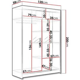 Mirjan24 Schiebetürenschrank Lino II 2-türig 0 x 0 x 0 cm Beige