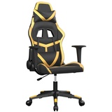 vidaXL Gaming-Stuhl mit Massagefunktion Schwarz & Golden Kunstleder