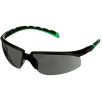 3M Solus 2000 Schutzbrillen, Rahmen schwarz/grün, Antikratz-Beschichtung + (K), graue Scheibe IR 3,0, S2030ASP-BLK