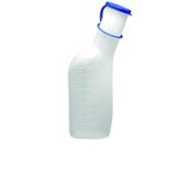 Urinflasche, 1000ml, milchiger Kunststoff, PVC, graduiert, mit Deckel, Art.Nr. 22500150, VE 1 Stück