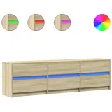 vidaXL TV-Schrank mit LED-Beleuchtung Sonoma-Eiche 180x34x50 cm