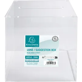 Exacompta 89058D Losbox/Einwurfbox 21x21x21cm extrem robust Urne UV-beständig transparent