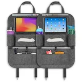 ECENCE 2x Rückenlehnen-Schutz Auto Filz Rücksitzschoner Kinder 60cm/23,6inch Organizer