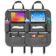 ECENCE 2x Rückenlehnen-Schutz Auto Filz Rücksitzschoner Kinder 60cm/23,6inch Organizer